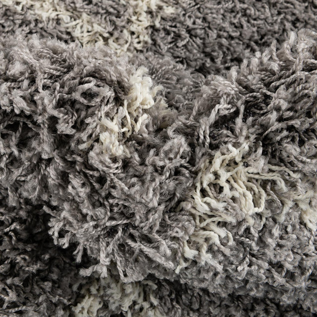 Gray 4' x 4' Trellis Shag Square Area Rug Thick Soft Touch Fluffy & Plush Shaggy Pile