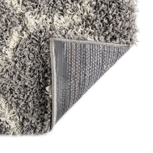 Gray 4' x 4' Trellis Shag Square Area Rug Thick Soft Touch Fluffy & Plush Shaggy Pile