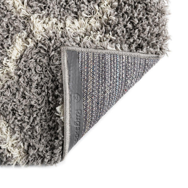 Gray 4' x 4' Trellis Shag Square Area Rug Thick Soft Touch Fluffy & Plush Shaggy Pile