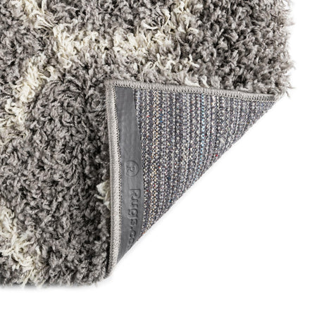 Gray 2' x 7' Trellis Shag Runner Area Rug Thick Soft Touch Fluffy & Plush Shaggy Pile Geometric Modern Unique Carpet for Home Interior Design for Sale at Rug Engine