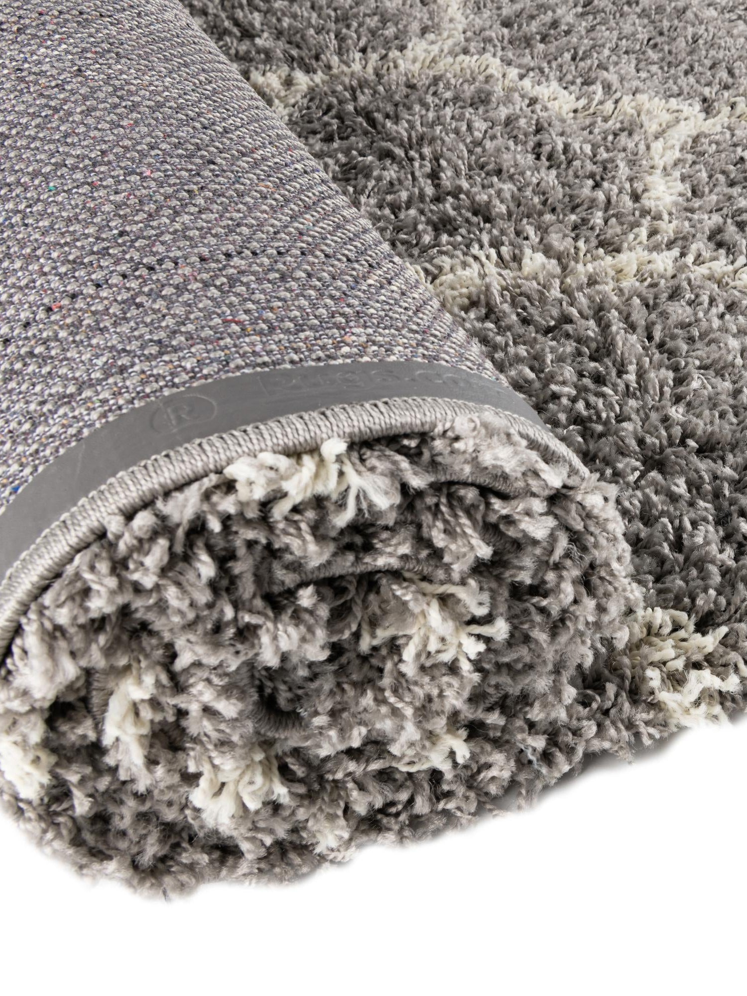 Gray 2' 7 x 10' Trellis Shag Runner Area Rug Thick Soft Touch Fluffy & Plush Shaggy Pile Geometric Modern Unique Carpet for Home Interior Design for Sale at Rug Engine