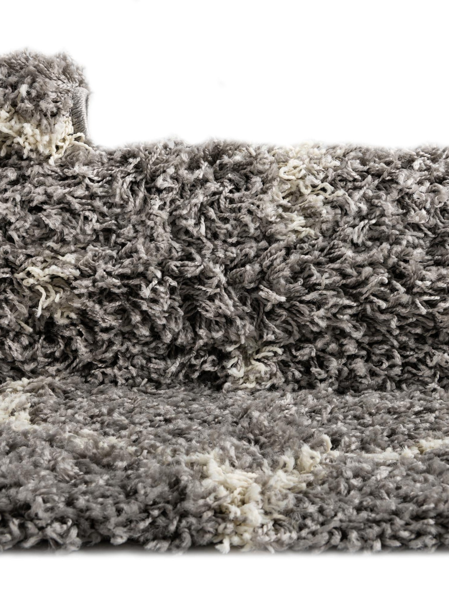 Gray 2' 7 x 10' Trellis Shag Runner Area Rug Thick Soft Touch Fluffy & Plush Shaggy Pile Geometric Modern Unique Carpet for Home Interior Design for Sale at Rug Engine
