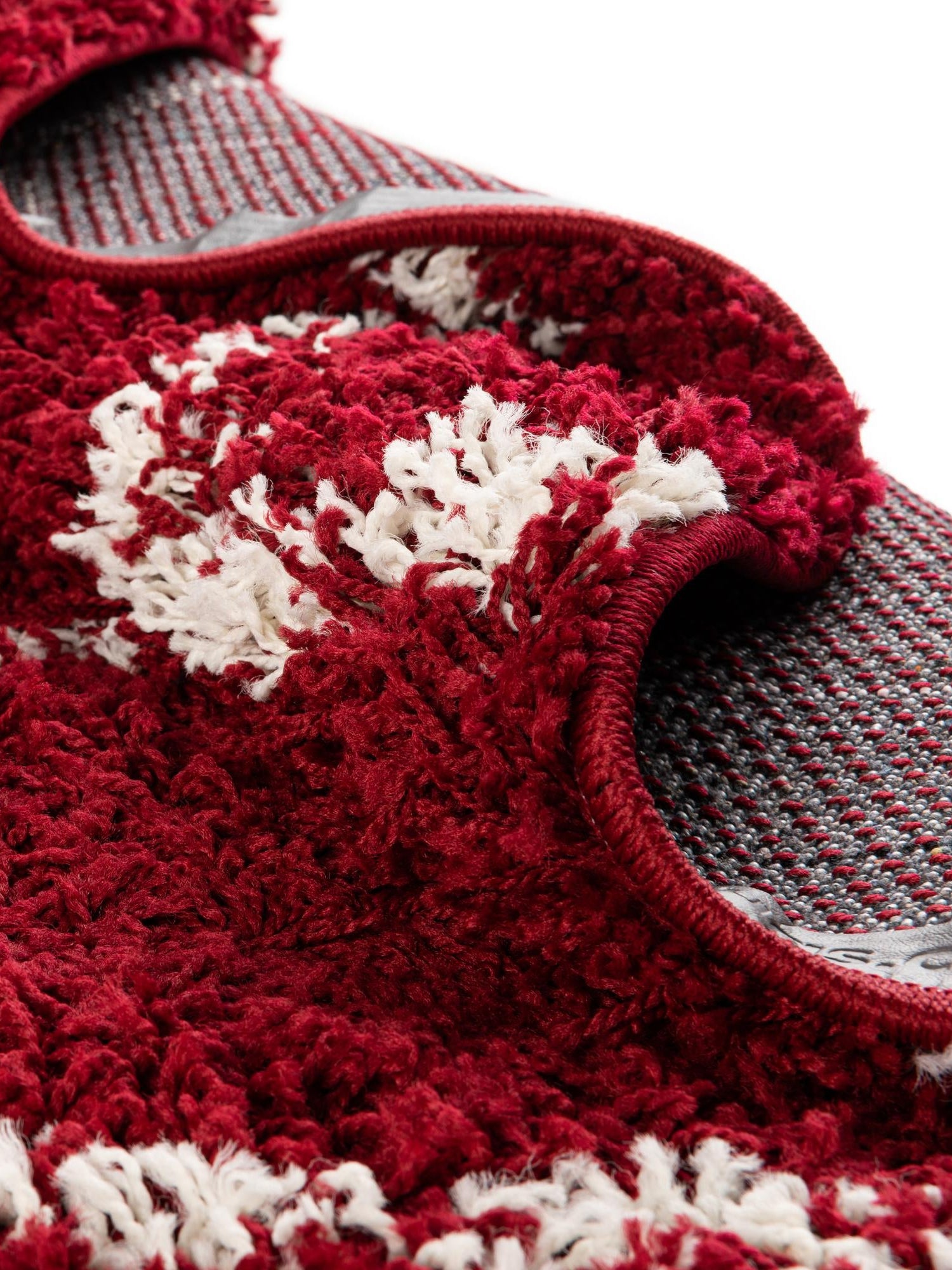 Burgundy Red 10' x 13' Trellis Shag Rectangle Area Rug Thick Soft Touch Fluffy & Plush Shaggy Pile Geometric Modern Unique Carpet for Home Interior Design for Sale at Rug Engine