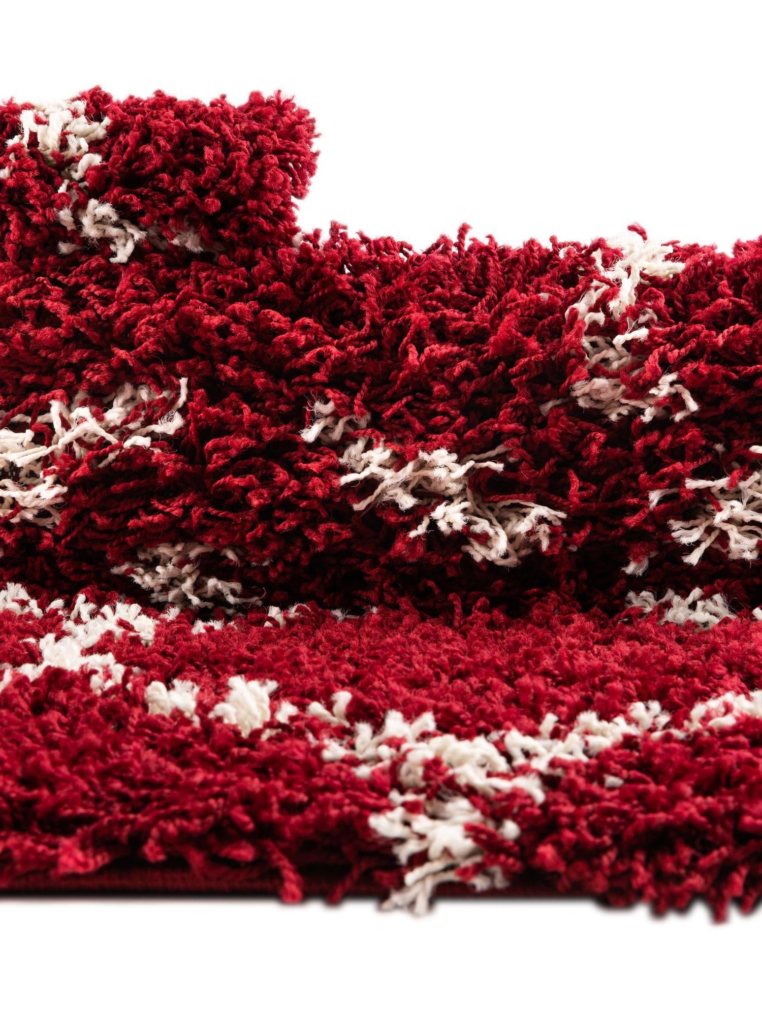 Burgundy Red 6' x 9' Trellis Shag Rectangle Area Rug Thick Soft Touch Fluffy & Plush Shaggy Pile Geometric Modern Unique Carpet for Home Interior Design for Sale at Rug Engine