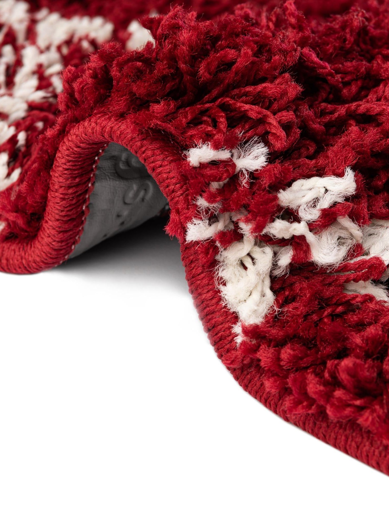 Burgundy Red 2' 7 x 12' Trellis Shag Runner Area Rug Thick Soft Touch Fluffy & Plush Shaggy Pile Geometric Modern Unique Carpet for Home Interior Design for Sale at Rug Engine