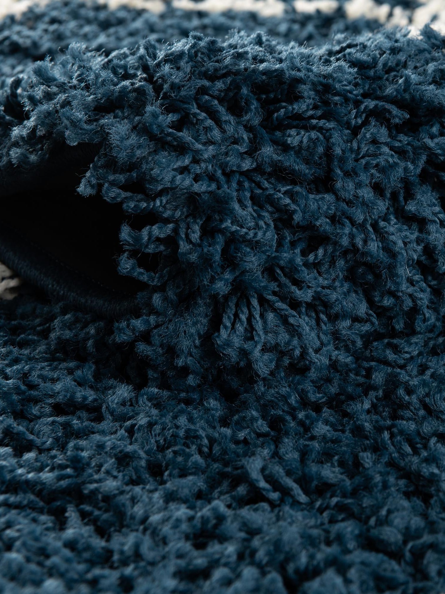 Navy Blue 6' x 9' Trellis Shag Rectangle Area Rug Thick Soft Touch Fluffy & Plush Shaggy Pile Geometric Modern Unique Carpet for Home Interior Design for Sale at Rug Engine