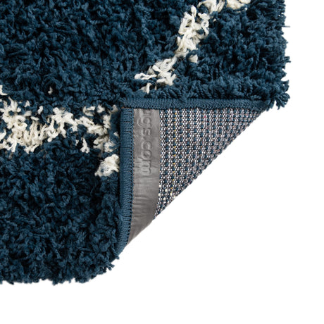 Navy Blue 5' 3 x 8' Trellis Shag Rectangle Area Rug Thick Soft Touch Fluffy & Plush Shaggy Pile Geometric Modern Unique Carpet for Home Interior Design for Sale at Rug Engine