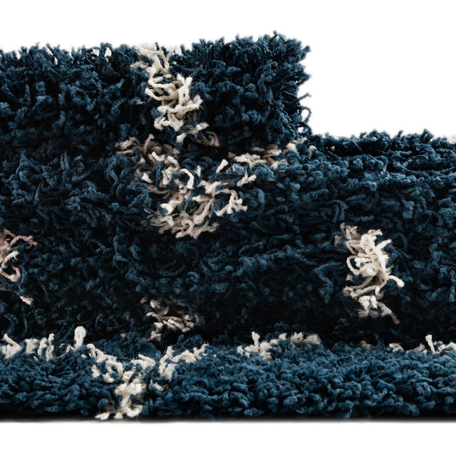 Navy Blue 4' x 6' Trellis Shag Rectangle Area Rug Thick Soft Touch Fluffy & Plush Shaggy Pile