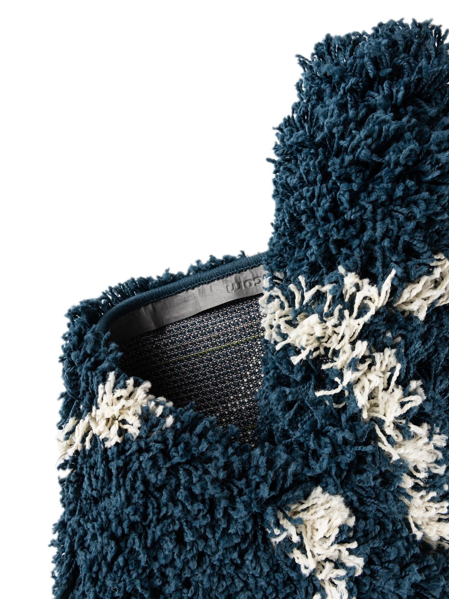 Navy Blue 6' x 6' Trellis Shag Round Area Rug Thick Soft Touch Fluffy & Plush Shaggy Pile Geometric Modern Unique Carpet for Home Interior Design for Sale at Rug Engine