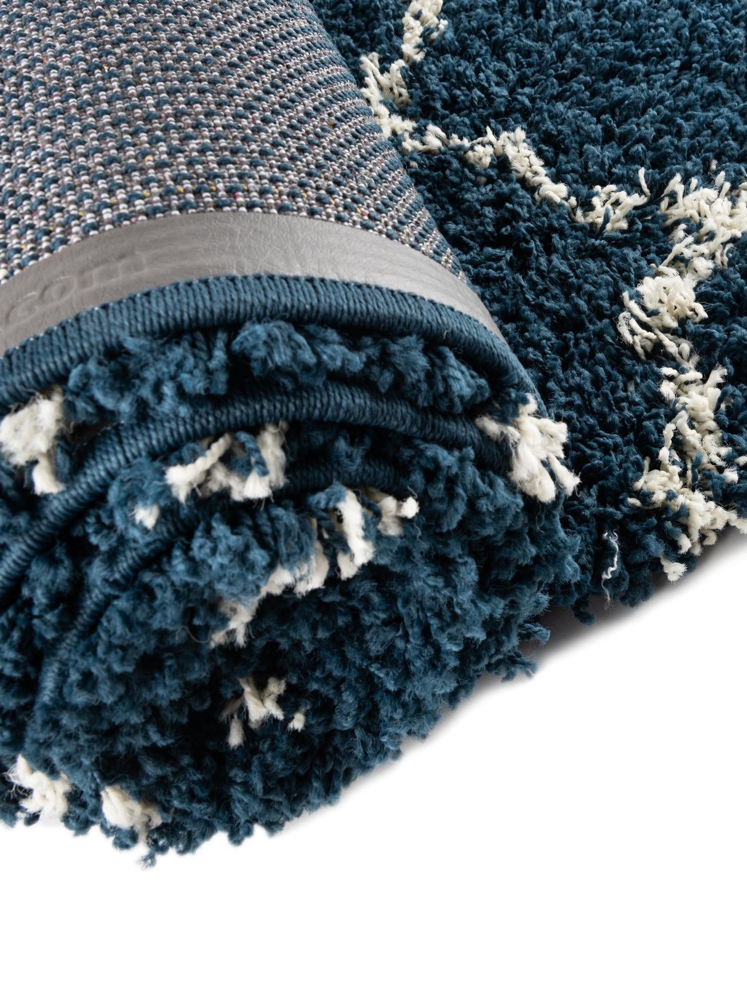 Navy Blue 6' x 6' Trellis Shag Round Area Rug Thick Soft Touch Fluffy & Plush Shaggy Pile Geometric Modern Unique Carpet for Home Interior Design for Sale at Rug Engine