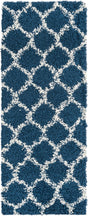 Navy Blue 2' x 5' Trellis Shag Runner Area Rug Thick Soft Touch Fluffy & Plush Shaggy Pile