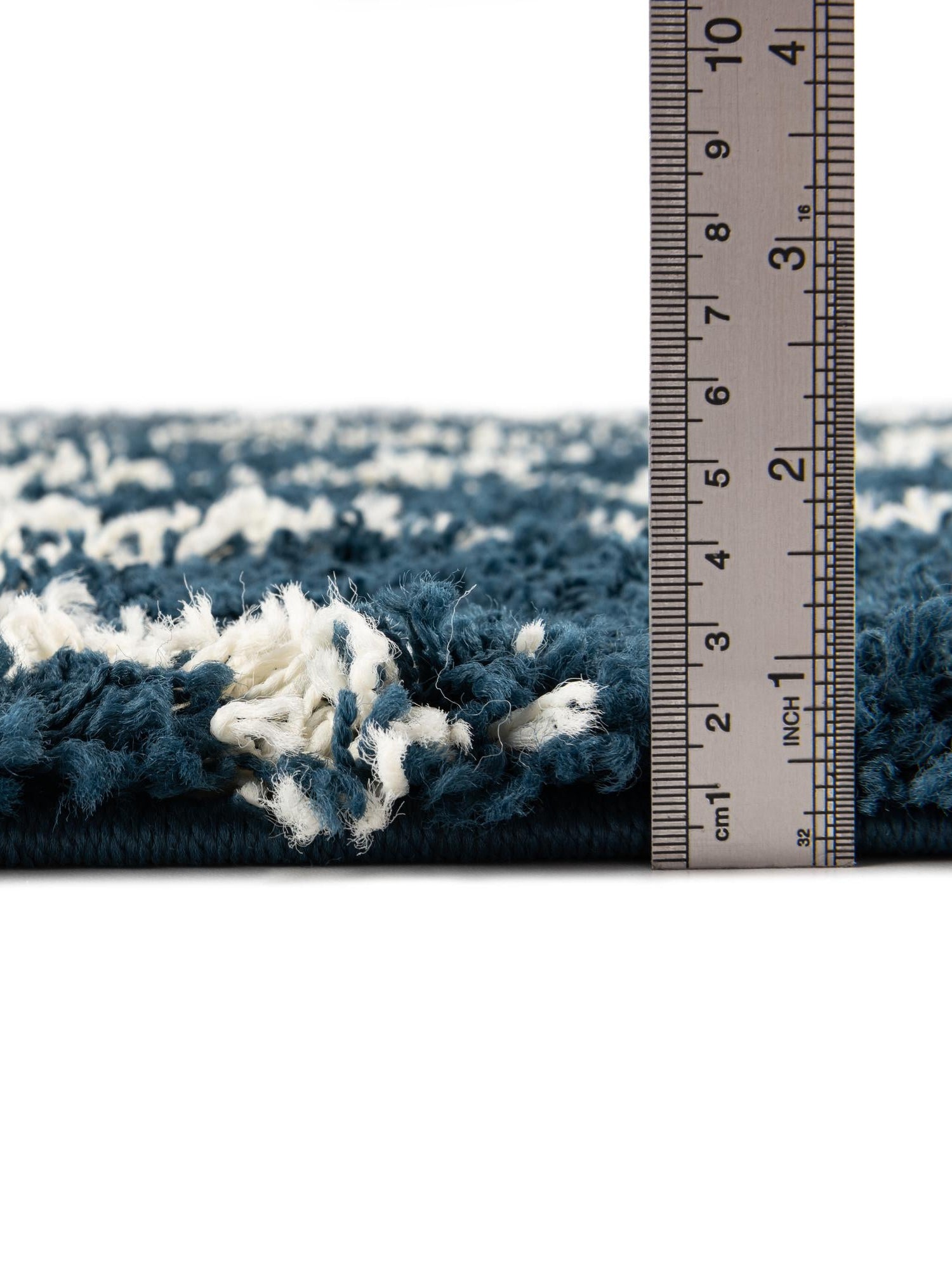 Navy Blue 2' x 8' Trellis Shag Runner Area Rug Thick Soft Touch Fluffy & Plush Shaggy Pile Geometric Modern Unique Carpet for Home Interior Design for Sale at Rug Engine