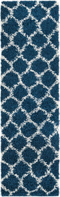 Navy Blue 2' x 7' Trellis Shag Runner Area Rug Thick Soft Touch Fluffy & Plush Shaggy Pile