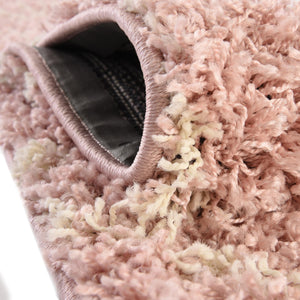 Light Pink 2' x 3' Trellis Shag Rectangle Area Rug Thick Soft Touch Fluffy & Plush Shaggy Pile