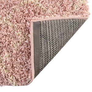 Light Pink 2' x 3' Trellis Shag Rectangle Area Rug Thick Soft Touch Fluffy & Plush Shaggy Pile