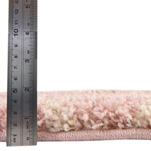 Light Pink 5' 3 x 8' Trellis Shag Oval Area Rug Thick Soft Touch Fluffy & Plush Shaggy Pile