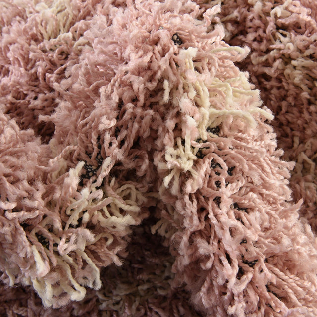 Light Pink 5' 3 x 8' Trellis Shag Oval Area Rug Thick Soft Touch Fluffy & Plush Shaggy Pile