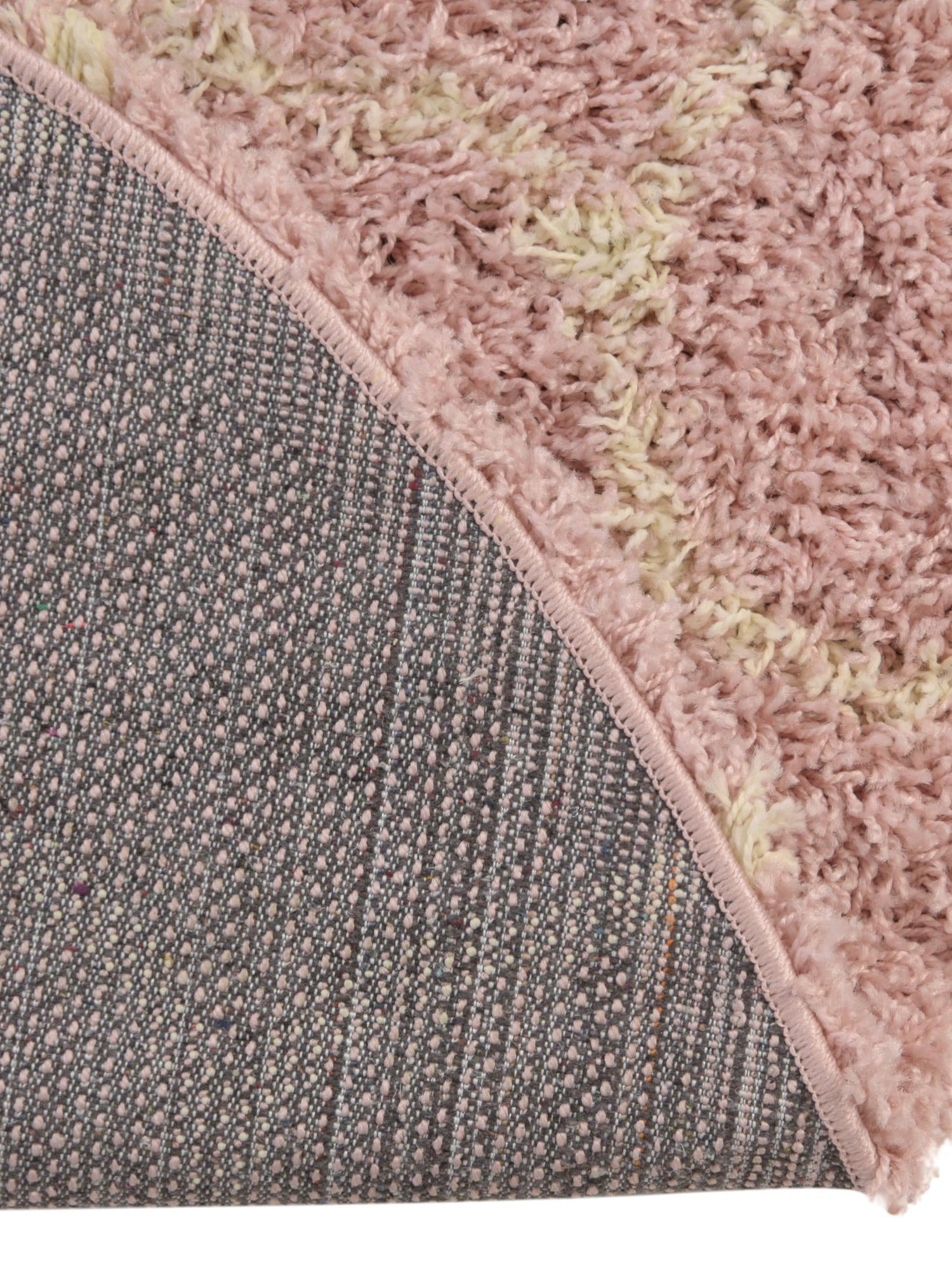 Light Pink 4' x 6' Trellis Shag Oval Area Rug Thick Soft Touch Fluffy & Plush Shaggy Pile Geometric Modern Unique Carpet for Home Interior Design for Sale at Rug Engine