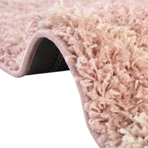 Light Pink 5' 3 x 8' Trellis Shag Oval Area Rug Thick Soft Touch Fluffy & Plush Shaggy Pile
