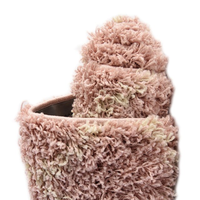 Light Pink 4' x 6' Trellis Shag Oval Area Rug Thick Soft Touch Fluffy & Plush Shaggy Pile