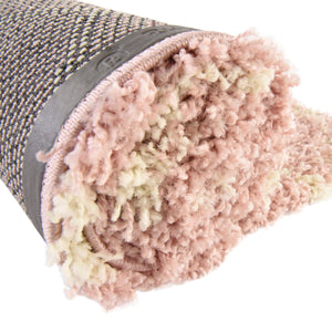 Light Pink 5' 3 x 8' Trellis Shag Oval Area Rug Thick Soft Touch Fluffy & Plush Shaggy Pile