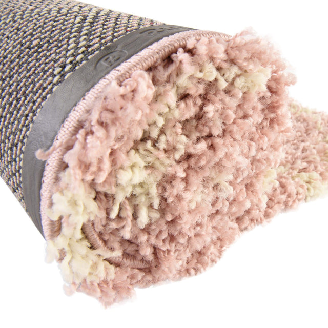 Light Pink 5' 3 x 8' Trellis Shag Oval Area Rug Thick Soft Touch Fluffy & Plush Shaggy Pile