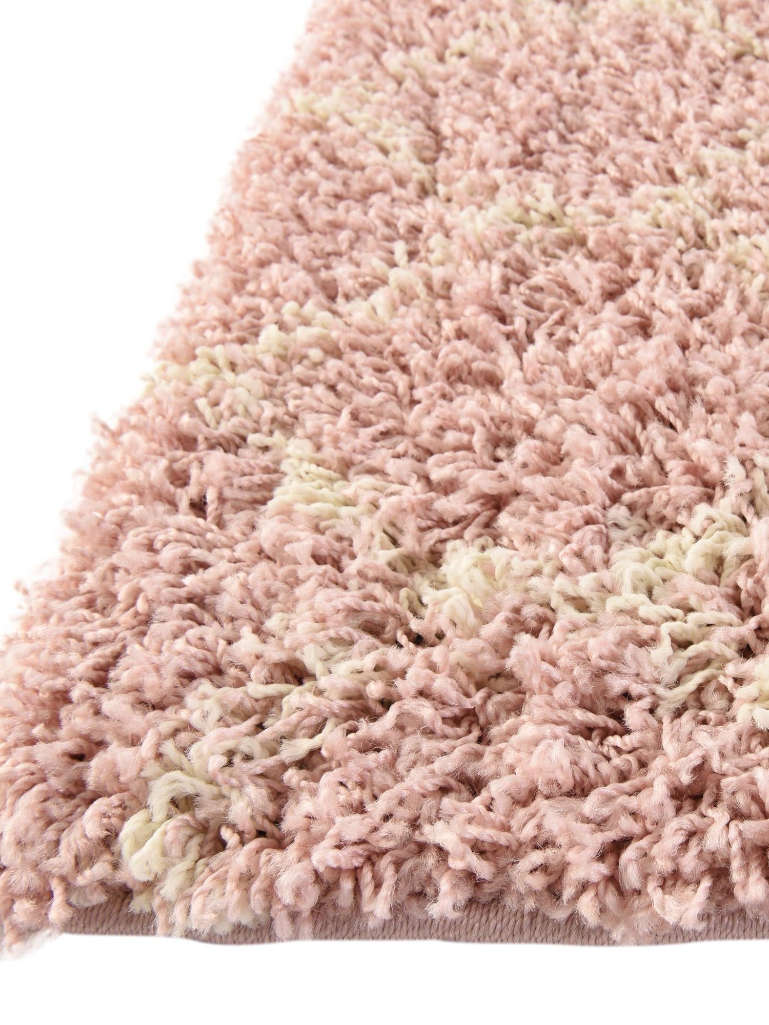 Light Pink 2' x 7' Trellis Shag Runner Area Rug Thick Soft Touch Fluffy & Plush Shaggy Pile Geometric Modern Unique Carpet for Home Interior Design for Sale at Rug Engine