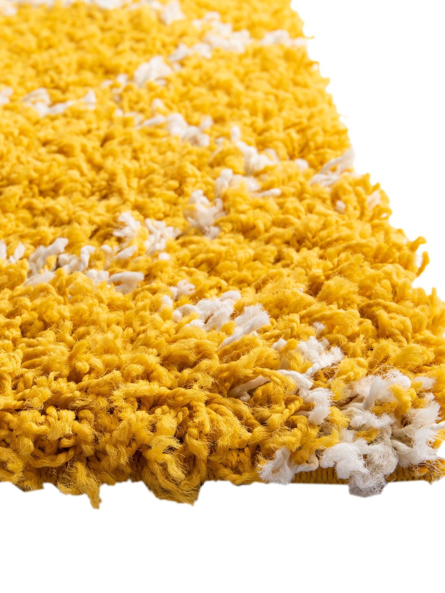 Yellow 5' 3 x 8' Trellis Shag Rectangle Area Rug Thick Soft Touch Fluffy & Plush Shaggy Pile Geometric Modern Unique Carpet for Home Interior Design for Sale at Rug Engine