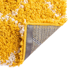 Yellow 7' 10 x 10' Trellis Shag Rectangle Area Rug Thick Soft Touch Fluffy & Plush Shaggy Pile