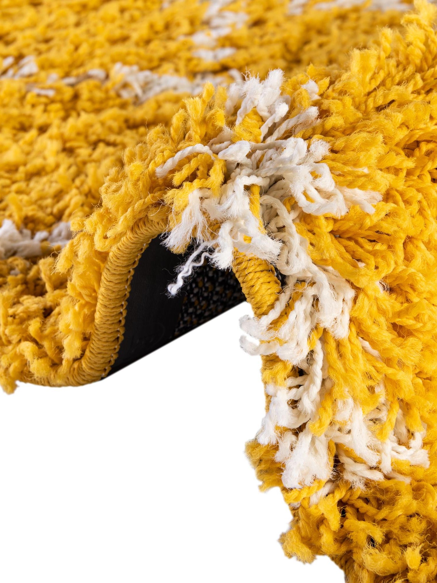Yellow 7' 10 x 10' Trellis Shag Rectangle Area Rug Thick Soft Touch Fluffy & Plush Shaggy Pile Geometric Modern Unique Carpet for Home Interior Design for Sale at Rug Engine