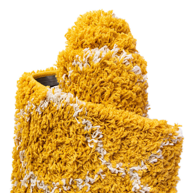 Yellow 7' 10 x 10' Trellis Shag Rectangle Area Rug Thick Soft Touch Fluffy & Plush Shaggy Pile