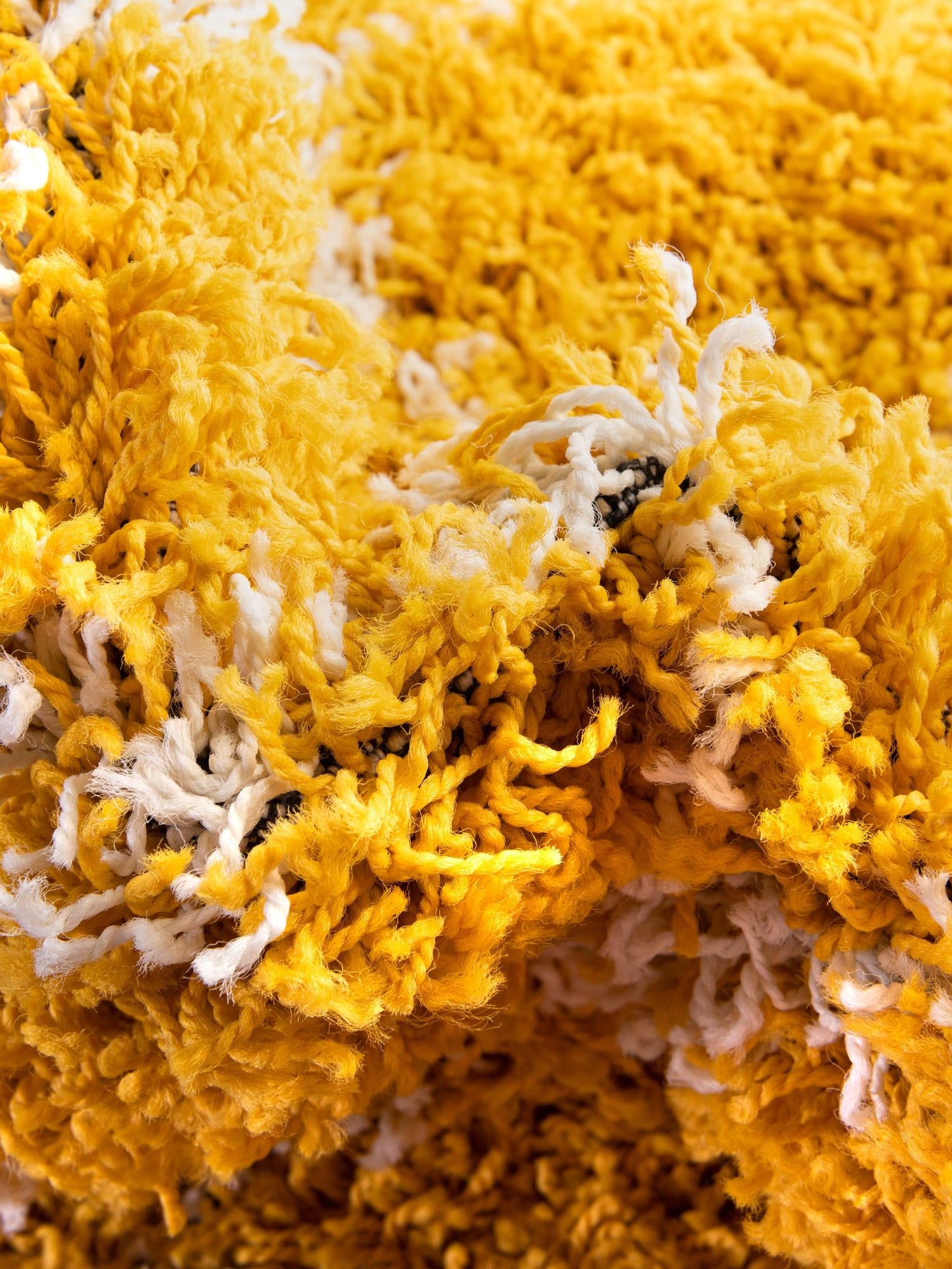 Yellow 2' x 7' Trellis Shag Runner Area Rug Thick Soft Touch Fluffy & Plush Shaggy Pile Geometric Modern Unique Carpet for Home Interior Design for Sale at Rug Engine
