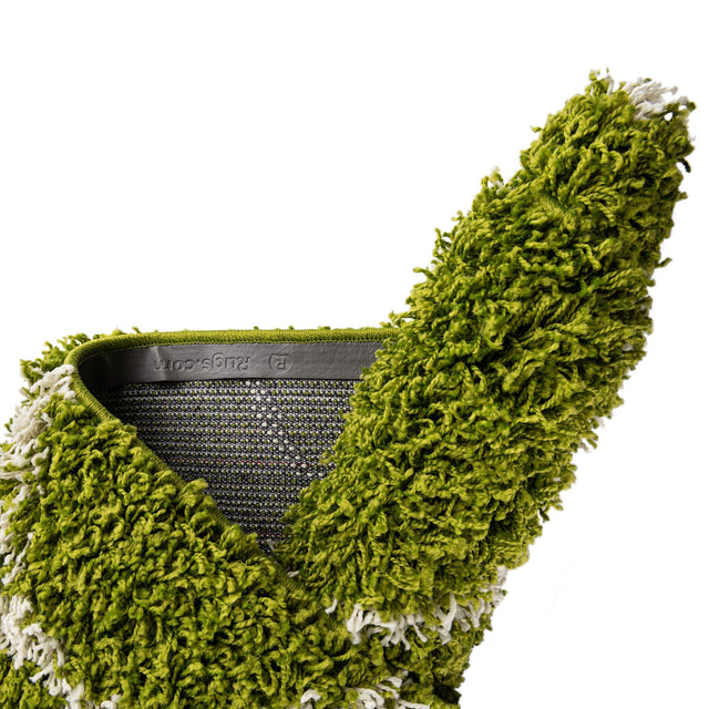 Green 9' x 12' Trellis Shag Rectangle Area Rug Thick Soft Touch Fluffy & Plush Shaggy Pile