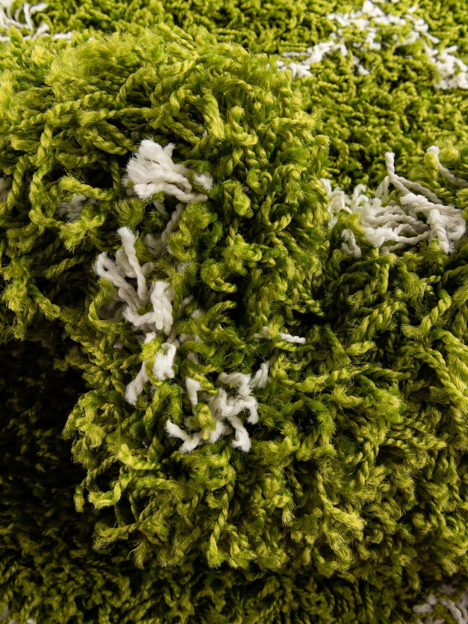Green 4' x 6' Trellis Shag Oval Area Rug Thick Soft Touch Fluffy & Plush Shaggy Pile Geometric Modern Unique Carpet for Home Interior Design for Sale at Rug Engine