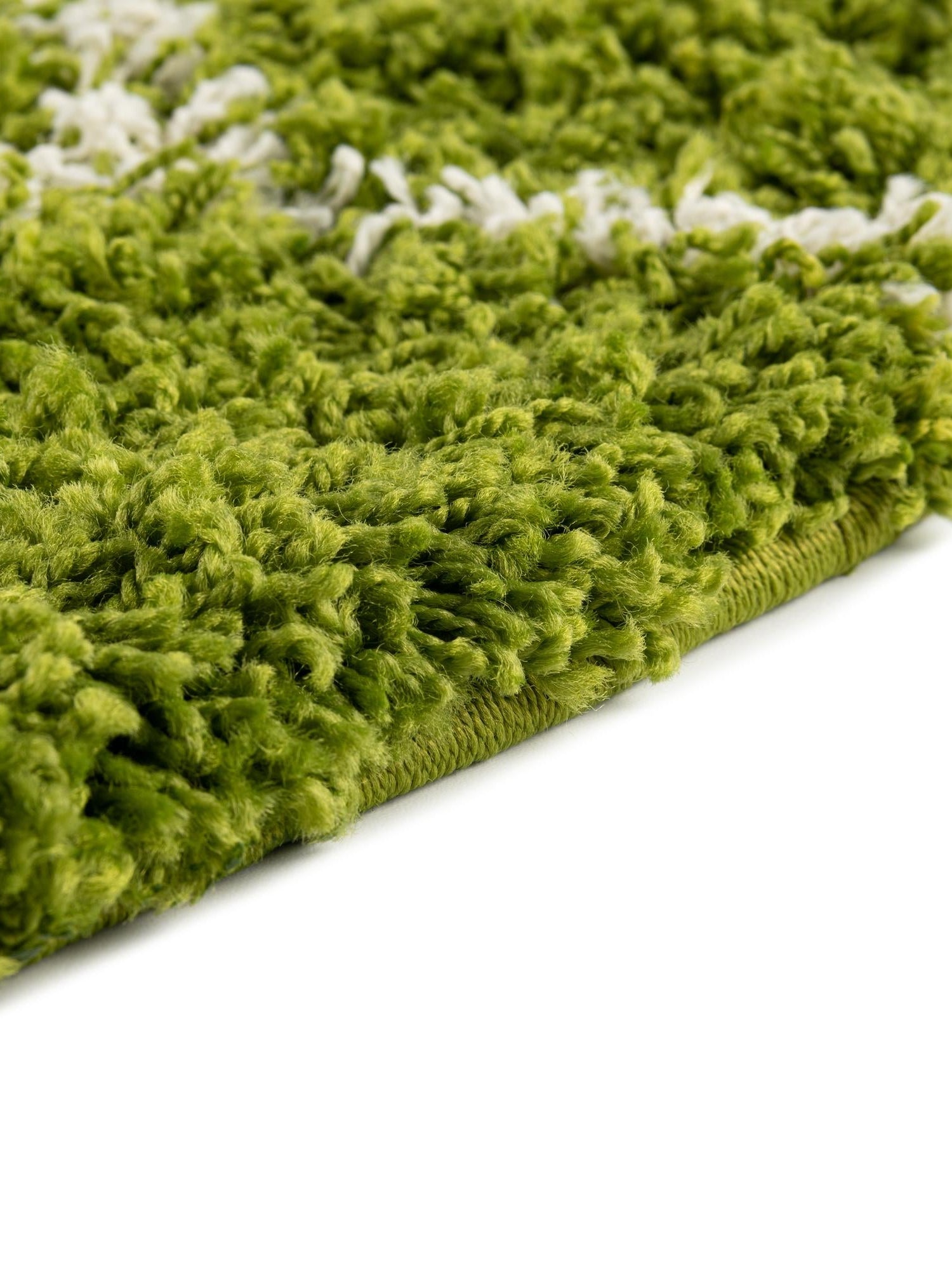 Green 3' 3 x 3' 3 Trellis Shag Round Area Rug Thick Soft Touch Fluffy & Plush Shaggy Pile Geometric Modern Unique Carpet for Home Interior Design for Sale at Rug Engine