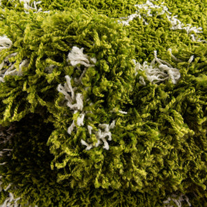 Green 7' 10 x 7' 10 Trellis Shag Round Area Rug Thick Soft Touch Fluffy & Plush Shaggy Pile