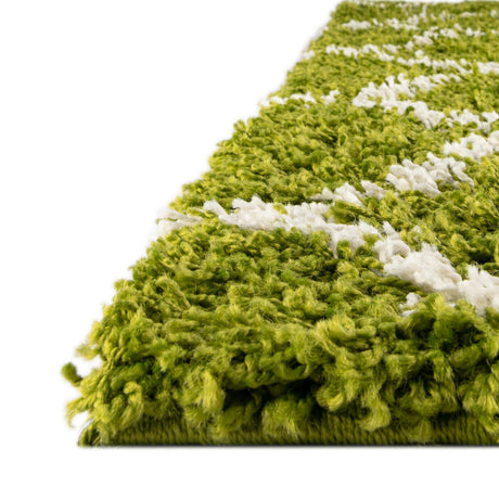 Green 10' x 10' Trellis Shag Square Area Rug Thick Soft Touch Fluffy & Plush Shaggy Pile Geometric Modern Unique Carpet for Home Interior Design for Sale at Rug Engine