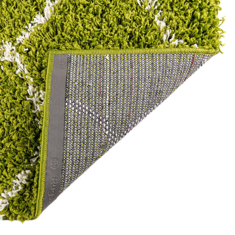 Green 10' x 10' Trellis Shag Square Area Rug Thick Soft Touch Fluffy & Plush Shaggy Pile Geometric Modern Unique Carpet for Home Interior Design for Sale at Rug Engine