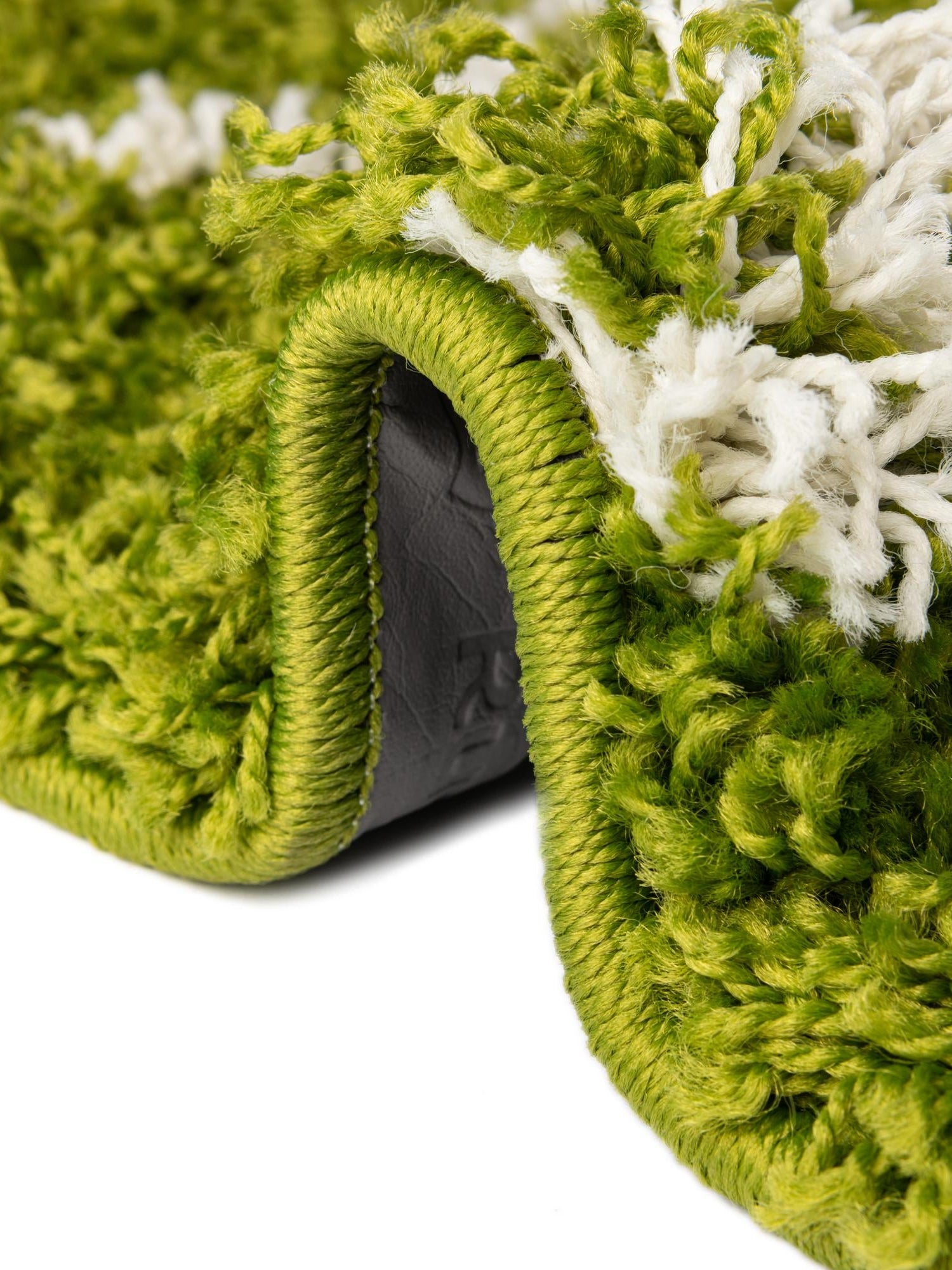 Green 2' x 7' Trellis Shag Runner Area Rug Thick Soft Touch Fluffy & Plush Shaggy Pile Geometric Modern Unique Carpet for Home Interior Design for Sale at Rug Engine