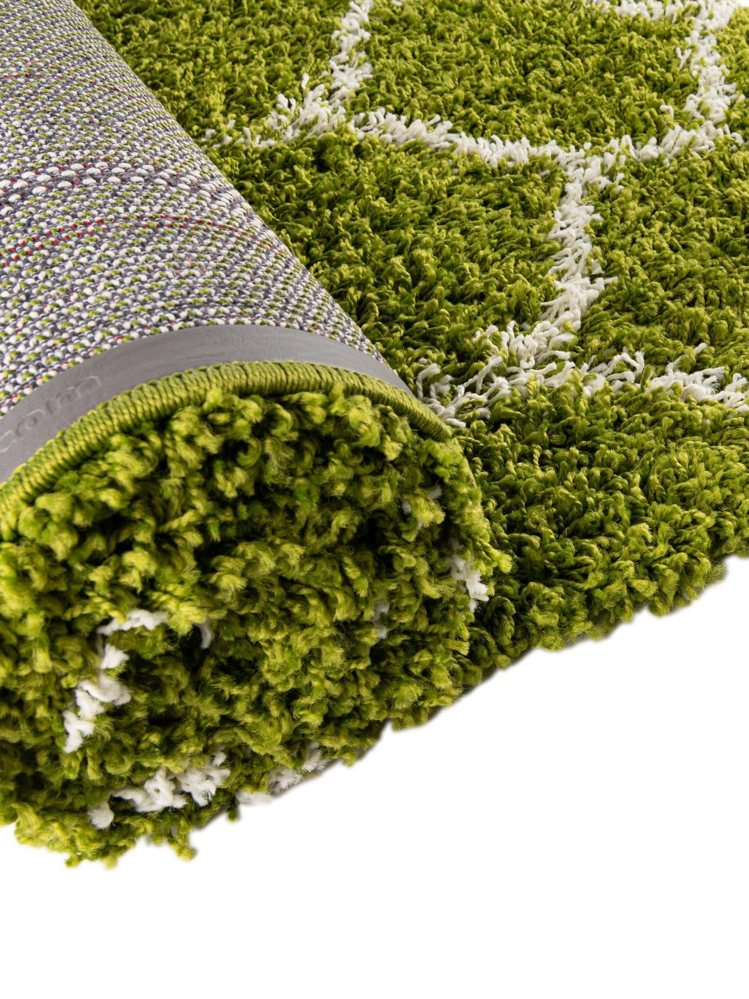 Green 2' 7 x 10' Trellis Shag Runner Area Rug Thick Soft Touch Fluffy & Plush Shaggy Pile Geometric Modern Unique Carpet for Home Interior Design for Sale at Rug Engine