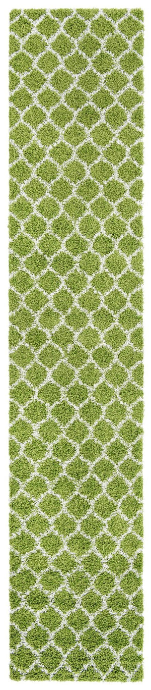 Green 3' 3 x 16' 5 Trellis Shag Runner Area Rug Thick Soft Touch Fluffy & Plush Shaggy Pile