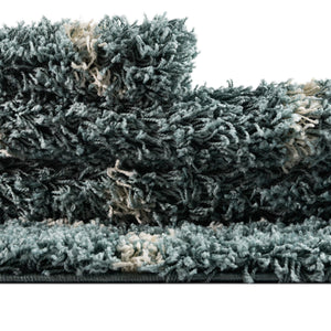 Light Blue 6' x 9' Trellis Shag Rectangle Area Rug Thick Soft Touch Fluffy & Plush Shaggy Pile
