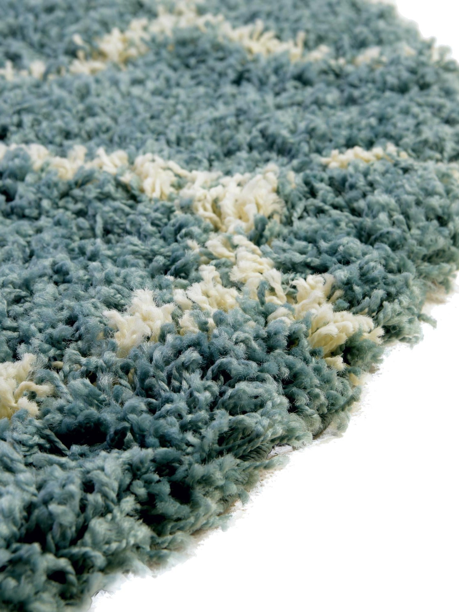 Light Blue 7' 10 x 7' 10 Trellis Shag Round Area Rug Thick Soft Touch Fluffy & Plush Shaggy Pile Geometric Modern Unique Carpet for Home Interior Design for Sale at Rug Engine