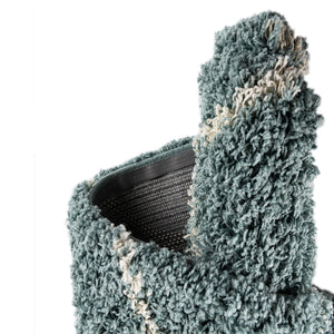 Light Blue 6' x 6' Trellis Shag Round Area Rug Thick Soft Touch Fluffy & Plush Shaggy Pile