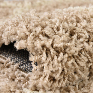 Light Brown 4' x 6' Trellis Shag Rectangle Area Rug Thick Soft Touch Fluffy & Plush Shaggy Pile
