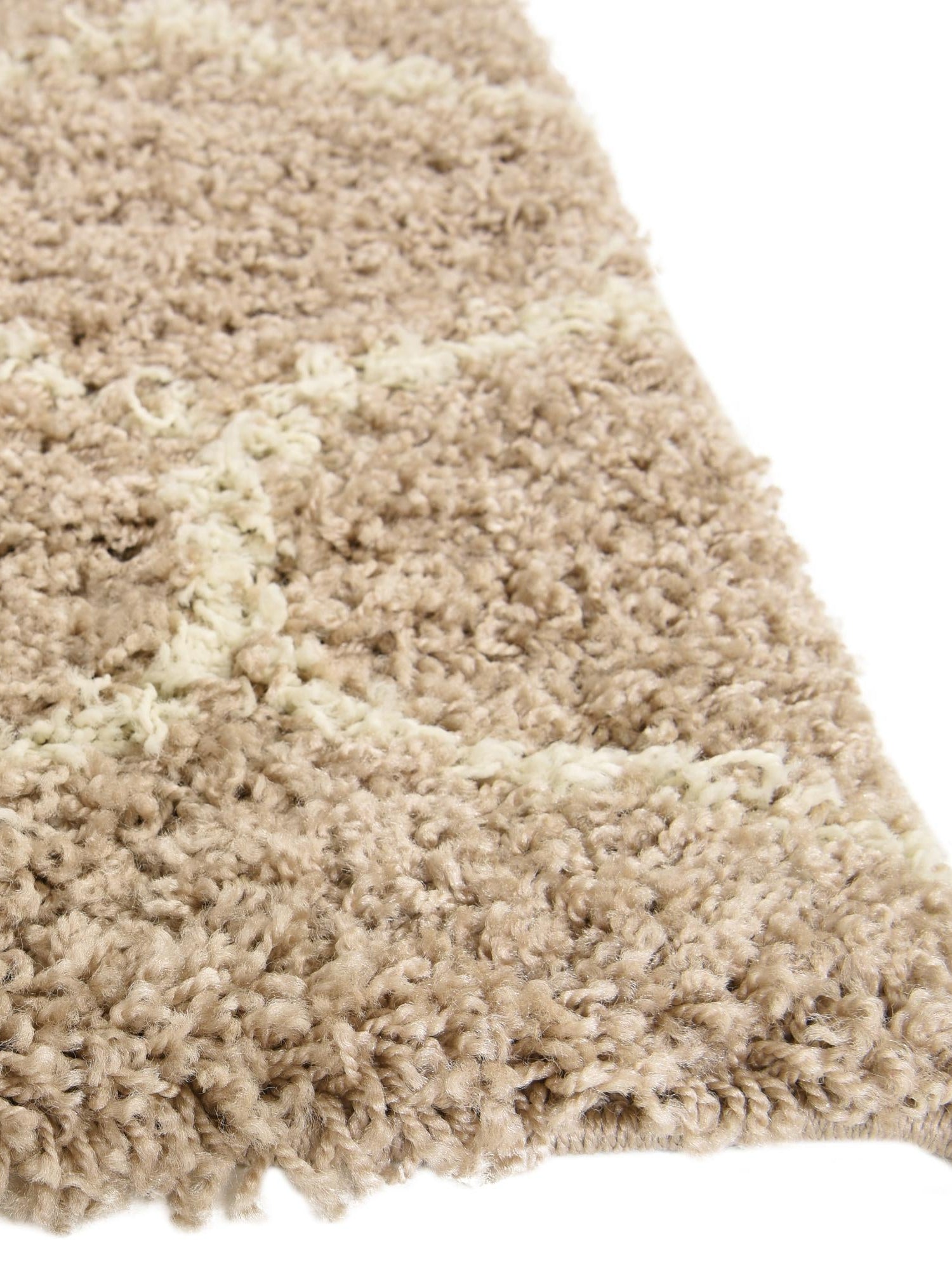 Light Brown 10' x 13' Trellis Shag Rectangle Area Rug Thick Soft Touch Fluffy & Plush Shaggy Pile Geometric Modern Unique Carpet for Home Interior Design for Sale at Rug Engine