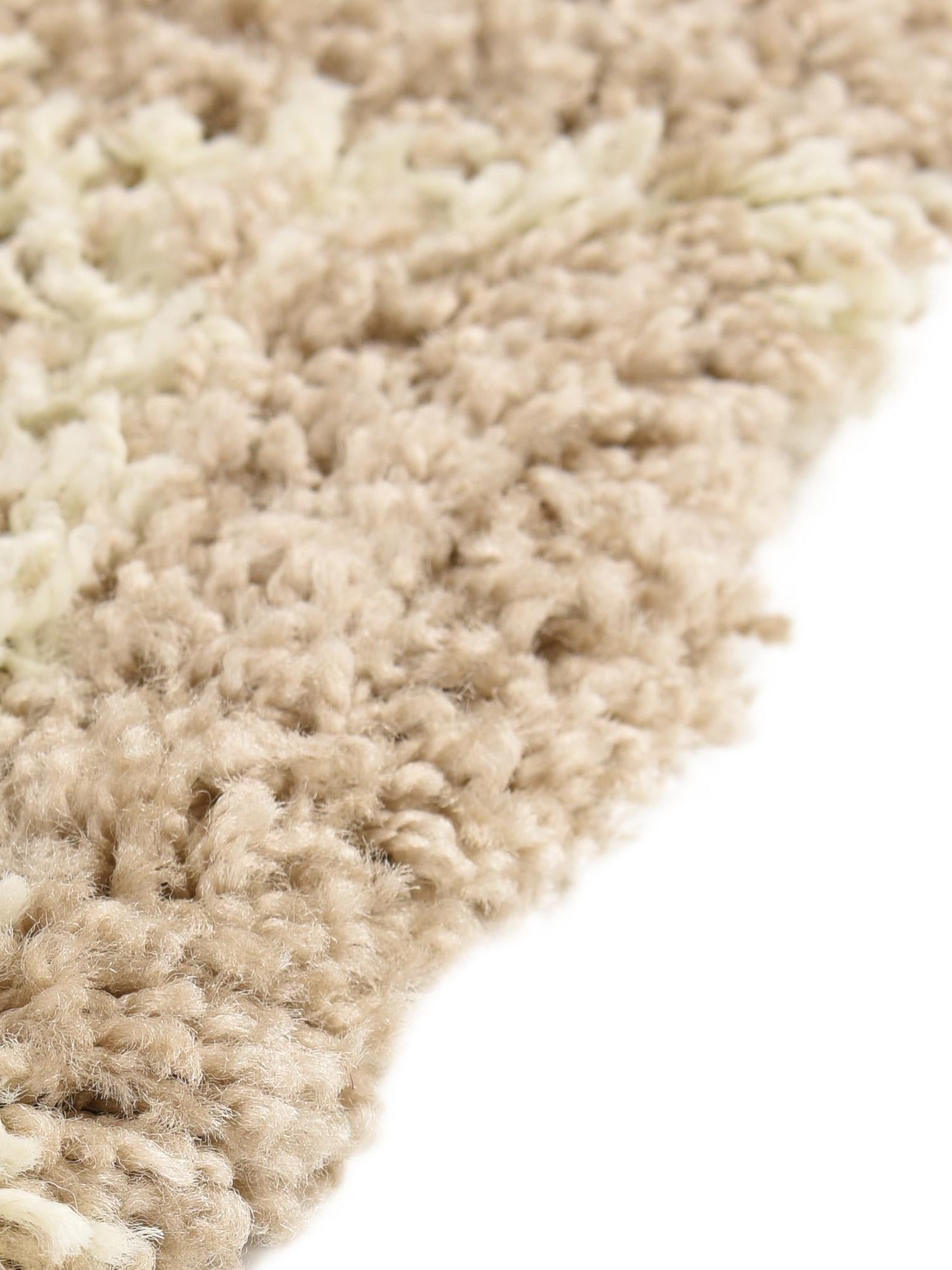 Light Brown 5' 3 x 5' 3 Trellis Shag Round Area Rug Thick Soft Touch Fluffy & Plush Shaggy Pile Geometric Modern Unique Carpet for Home Interior Design for Sale at Rug Engine