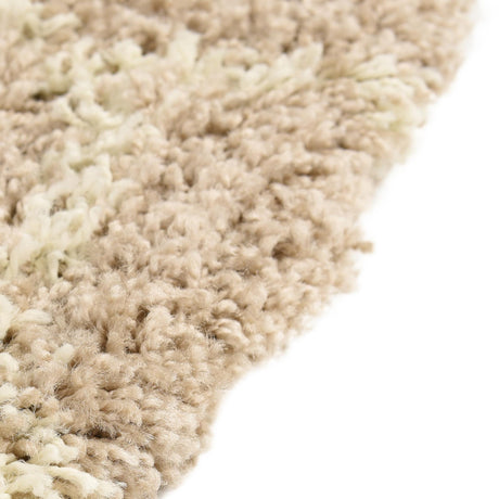 Light Brown 5' 3 x 5' 3 Trellis Shag Round Area Rug Thick Soft Touch Fluffy & Plush Shaggy Pile Geometric Modern Unique Carpet for Home Interior Design for Sale at Rug Engine