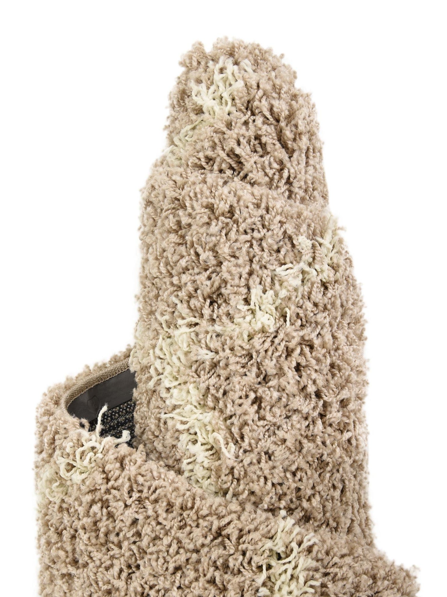 Light Brown 3' 3 x 3' 3 Trellis Shag Square Area Rug Thick Soft Touch Fluffy & Plush Shaggy Pile Geometric Modern Unique Carpet for Home Interior Design for Sale at Rug Engine
