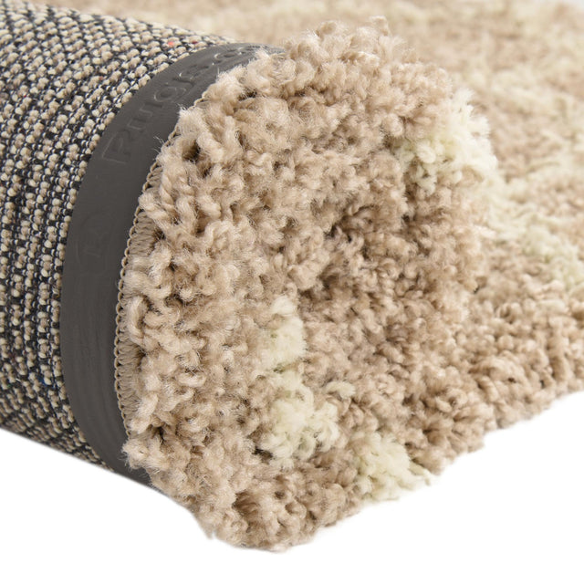 Light Brown 3' 3 x 3' 3 Trellis Shag Square Area Rug Thick Soft Touch Fluffy & Plush Shaggy Pile
